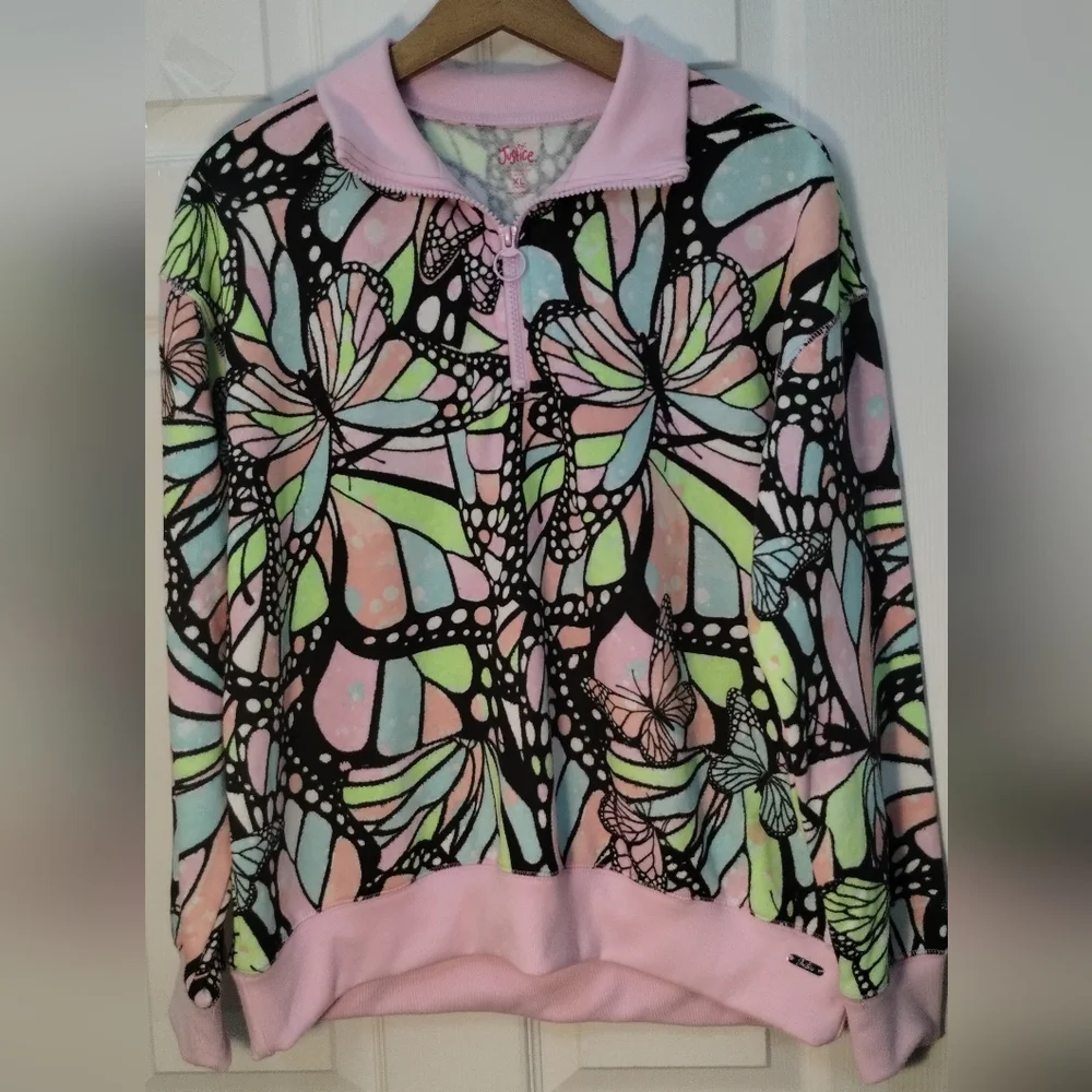 Girl's Justice Quarter Zip CX Butterfly Pullover